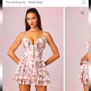 Oh Polly Ruffled Lace Up Mini Dress